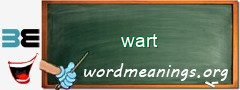 WordMeaning blackboard for wart